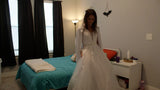 LANEY SHRINKS IN HER WEDDING DRESS