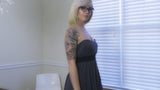 GRAY DRESS SHOULDER TEASE